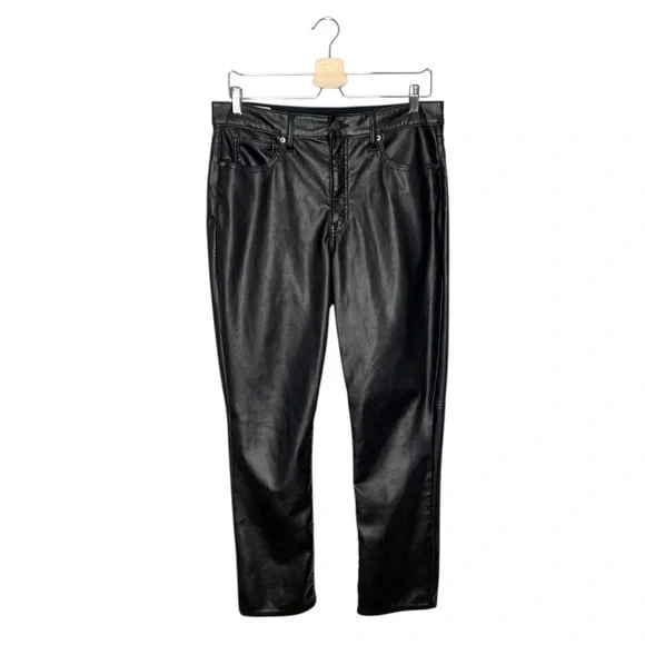 GAP Black Super Soft Faux Leather Vintage Slim High Rise Pants - Picture 1 of 16
